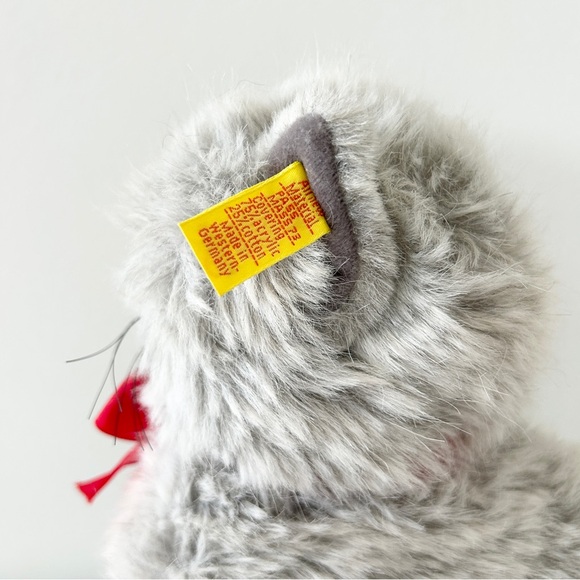 STEIFF Persian Cat Plush Minka Blue Eyes 10” Gray Stuffed Toy Ear Tag W Germany